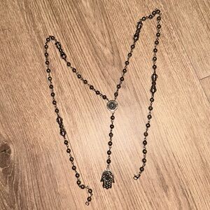 Nialaya men’s Hamsa rosary in silver brand new.